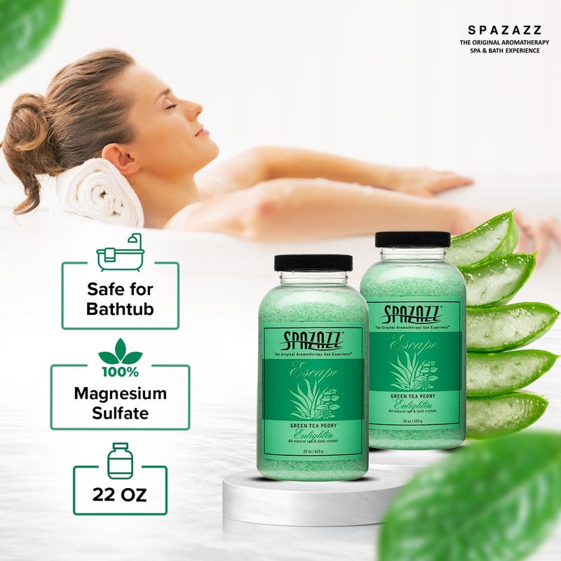 Spazazz Escape 22oz Green Tea Peony Spa and Bath Crystals - Image 5